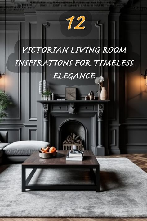 Step into the charm of a Victorian-inspired living room! I adore how the rich, dark tones and exquisite detailing bring a sense of timeless elegance. The plush sofa invites relaxation while the artistic fireplace becomes a stunning focal point. Perfect for those who appreciate classic design infused with modern comfort. 1930 Living Room Ideas, London Sitting Room, Modern Victorian Renovation, Victorian Terrace Lounge Ideas, Dark Victorian Interior Design, Vintage Lounge Room, Vintage Moody Living Room, Victorian Fireplace Living Room, Vintage Modern Decor Living Room