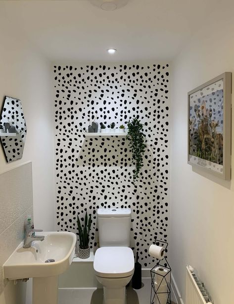 28 Small Apartment Bathroom Ideas To Revamp Your Bathroom On A Budget Small Apartment Bathroom Ideas, Bathroom Wall Design, Apartment Bathroom Ideas, Dalmation Print, Wc Decoration, Small Downstairs Toilet, Cloakroom Toilet, Small Bathroom Inspiration, Bathroom On A Budget