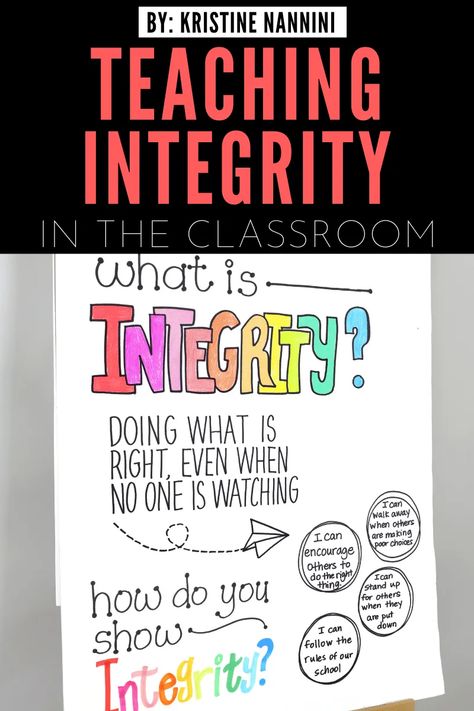 Teaching integrity to kids is an important part of character education. After all, kids need to practice their integrity skills in order to make good decisions when choices get tough! Check out integrity lessons, activities, crafts, bulletin boards, read alouds, doodle notes, and anchor charts by Kristine Nannini to include integrity in your classroom's character education! Integrity Activities, Character Education Activities, Character Education Lessons, Reading Motivation, Guidance Lessons, Classroom Procedures, Doodle Notes, Homeschool Elementary, 5th Grade Classroom