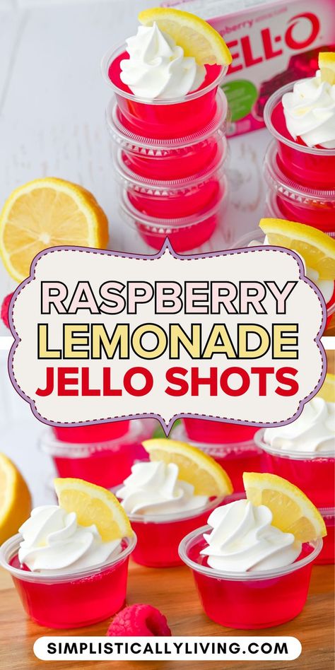 raspberry lemonade jello shots on table Orange Creamsicle Milkshake, Raspberry Jello Shots, Summer Jello Shots, Rasberry Lemonade, Strawberry Margarita Jello Shots, Lemonade Jello Shots, Easy Jello Shots, Creamsicle Milkshake, Best Jello Shots