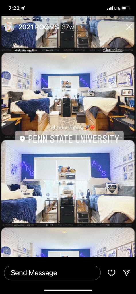 Penn State Dorm Room, Penn State Dorm Room Ideas, Penn State Dorm, Penn State College, Dorm Inspo, Penn State University, Dorm Ideas, Happy Valley, State College