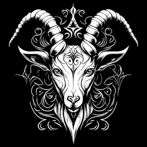 Capricorn Art, Head Illustration, Goat Head, Goat Skull, Black Paper Drawing, Expressive Eyes, Galaxy Phone Wallpaper, Paper Drawing, Digital Art Illustration