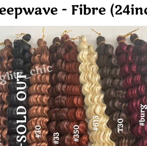 𝗚𝗟𝗜𝗧𝗭_𝗖𝗛𝗜𝗖 𝗛𝗔𝗜𝗥/spiral curls/locs/crochet on Instagram: "SILKY Deepwave extension (Fibre)  50gh a pack  Available in 16inches and 24inches ONLY  1-2 packs recommended for boho style  4-6 packs for braids, pick and drop, etc  150grams a pack  MATERIAL: HIGH TEMPERATURE FIBRE  ✅ soft and silky  ✅light in weight ✅Easy to style ✅tangle free  The texture is silky hence easy to separate, Prep with hair oil(available at the shop), or sheen spray.Apply mousse after braiding.  Braids can be maintained by applying water, hair mousse and hair oil. Hair spray can be applied as well. If possible sleep in satin bonnet. Avoid changing styles every day..  Can be used for pick and drop, crochet styles, tribals braids and goddess braids, ocean twist etc  Use WhatsApp link in bio to make your or