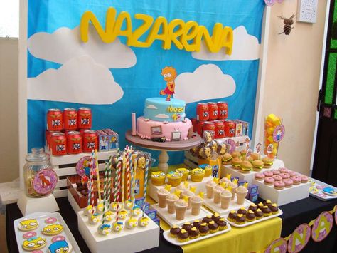 Naza it's your birthday, Happy Birthday Naza | CatchMyParty.com Simpsons Themed Birthday Party, Simpsons Party Ideas, The Simpsons Party Ideas, Simpson Birthday Party Ideas, Simpsons Birthday Party, The Simpsons Birthday, Simpsons Birthday, Simpsons Cake, Simpsons Party