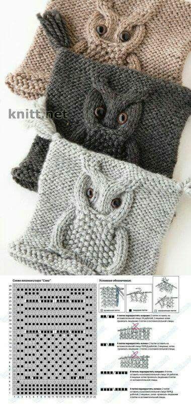 Holiday Knitting Patterns, Owl Knitting Pattern, Lidia Crochet Tricot, Pola Topi, Knitted Owl, Owl Hat, Yarn Projects, Knitting For Kids, Knit Or Crochet