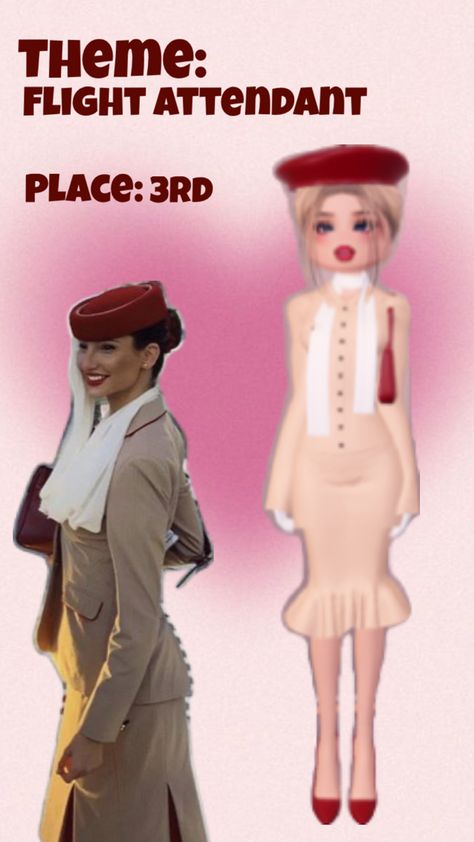 Dti outfit! Place 3rd 🥉 Cute Backgrounds, Flight Attendant, I Dress, Dresses Online, Dress To Impress, Flight, Dress Outfits