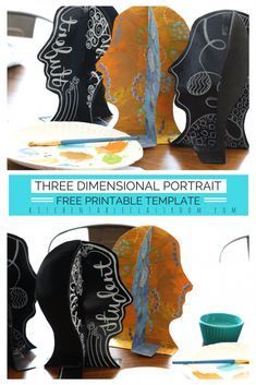 This 3D portrait lesson provides a free printable template to allow a quick and easy sculpture construction that's ready for any medium. Paint, print, letter, or collage to add personality and tell a story on your three dimensional portrait. Such a great lesson! #portrait #3dart #teachingart #freeprintable 3d Art Projects, 7th Grade Art, Easy Sculpture, 3d Portrait, High School Art Lessons, Sculpture Lessons, 8th Grade Art, Middle School Art Projects, Art Lessons Middle School