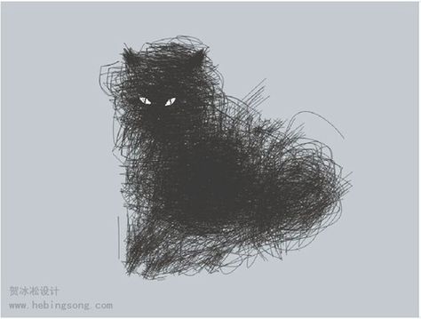 Cat drawing... more than a beautiful scribble! Scribble Drawing, Cats Halloween, Scribble Art, Black Cat Art, A Black Cat, In Focus, Cats Illustration, Craft Art, Cat Illustration