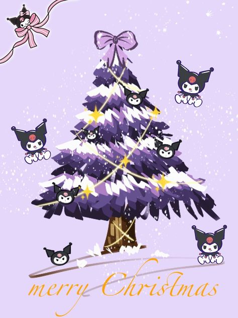 Kuromi Wallpaper Christmas, Christmas Kuromi Wallpaper, Kuromi Christmas Wallpaper, Kuromi Pics, Veronika Core, Christmas Images Wallpaper, Kuromi Christmas, Christmas Lockscreen, Helloween Wallpaper