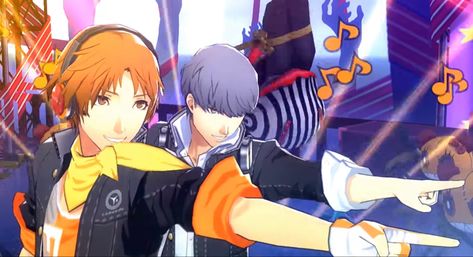 Yosuke And Yu, Persona 4 Dancing, Yosuke Hanamura, Yu Narukami, Monkey Pictures, Shin Megami Tensei, Persona 4, Fictional Crushes, Persona 5