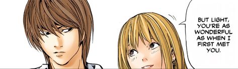 vol 7 chapter 60 (light yagami & misa amane manga panels) Misa Amane Banner Manga, Misa Amane Header, Misa Amane Banner, Misa Banner, Misa Amane Manga Panels, Light Yagami Misa Amane, Misa Amane Manga, Light And Misa, Misa Amane