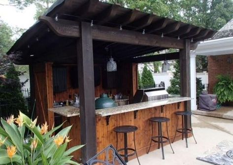 24 bars extérieurs qui auraient un succès fou dans votre jardin! - Trucs et Bricolages Gazebo Bar, Outdoor Bar And Grill, Foodtrucks Ideas, Used Outdoor Furniture, Terrasse Design, Outdoor Grill Station, Outside Bars, Outdoor Kitchen Bars, Outdoor Patio Bar