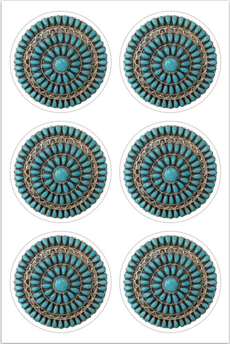 Squash Blossom Style Pin Sticker | Navajo Sticker | Turquoise Sticker | Navajo Stationary Sticker Great for your water bottle, Chidí (car) or Lap top! Give them as gifts to your friends or loved ones, or keep for yourself.  Sheet: 4 in. x 6 in.  Size: 2 in. x 2 in. Vinyl, durable, water proof & heat resistant. If you have questions or need any help, please message me. NOTE: All items are finale sale due to each item being customized. Not all customization will look exactly the same, some items may have imperfections such as lifting or scratches. Although I ensure to meet your expectations, I cannot guarantee that certain things will not occur. Please feel free to leave a review.. Thank you!! Pin Sticker, Turquoise Squash Blossom, Lap Top, Beaded Earrings Diy, Native American Design, Squash Blossom, Wooden Earrings, Earring Patterns, Water Proof