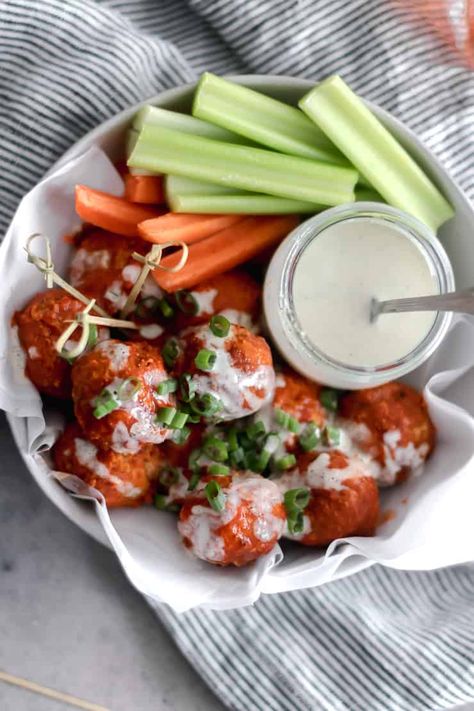 whole30 buffalo chicken meatballs in the air fryer Chicken Meatballs Air Fryer, Dinner With Leftovers, Meatballs In The Air Fryer, Meatballs Air Fryer, Whole30 Buffalo Chicken, Air Fryer Buffalo Chicken, Teriyaki Chicken Wings, Buffalo Chicken Meatballs, Healthy Buffalo Chicken