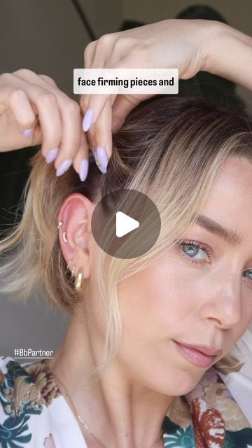 Sarah Bryant on Instagram: "Easy updo on a microbob!   My bob hairstyle isn’t quite long enough to put up in a pony or even put half-up yet, so I’ve been wearing this quick and easy hairstyle all the time! After washing, prep hair with @bumbleandbumble Hairdresser’s Invisible Oil Primer for a soft and smooth blowout with added heat protection. #Bbpartner   Add soft waves in with a curler or round brush Section off the front pieces Gather the rest of the face-framing hair pieces, twist and pin back with a bobby pin   #microbob #shorthairstyle #updohairstyle #hairtutorial #hairvideo" Updos With Face Framing Pieces, Bob Half Up, Bob Hair Updo, Half Up Bob, Sarah Bryant, Bob Updo Hairstyles, Smooth Blowout, Sarah Louwho, Bob Updo