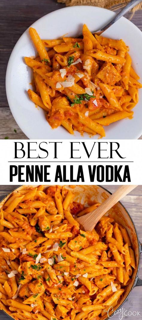 Easy Penne Alla Vodka, Creamy Marinara Sauce, Penne Alla Vodka Recipe, Cooked Pasta Recipes, Penne Vodka, Pasta Alla Vodka, The Cozy Cook, Vodka Sauce Pasta, Penne Recipes