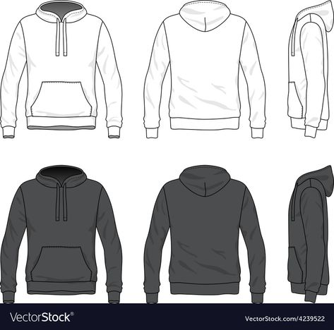 Hoodie Template Blank, Hoodies Template, Clothing Layout, Draw Dress, Hoodie Vector, Element Art, Vector Clothes, Logo Online Shop, Clothing Templates