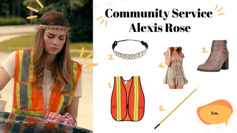 schitt's creek halloween costumes community service alexis rose Alexis From Schitts Creek Costume, Alexis Rose Outfits Halloween, Alexis Rose Halloween Costume, Alexis Schitts Creek Costume, Alexis Rose Costume, Schitts Creek Costume, Halloween Costumes Women Scary, Rosé Halloween, Rose Costume