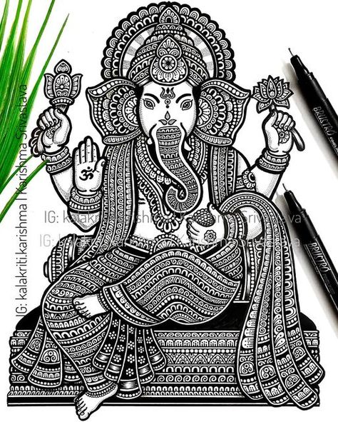 Boho Arts, श्री गणेश, God Drawing, Ganesha Chaturthi, Hj Story, Buddha Painting Canvas, Simple Paintings, Pen Art Work, Easy Mandala