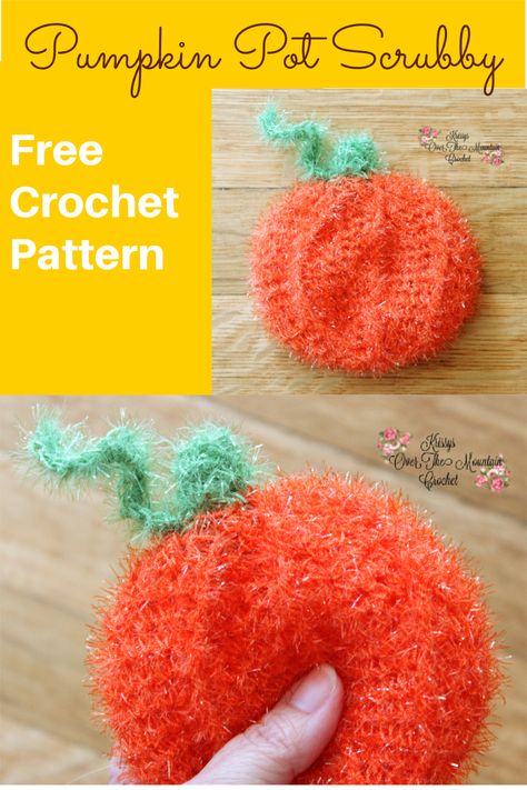 Crochet Pumpkin Scrubbies, Red Heart Scrubby Yarn Crochet Patterns Free, Red Heart Scrubby Yarn Patterns, Pumpkin Scrubbies, Crochet Pot Scrubbies Free Pattern, Crochet Scrubby Pattern Free, Kitchen Scrubbies Crochet Pattern Free, Scrubology Scrub It Yarn Patterns Free, Scrubby Yarn Crochet Patterns Free