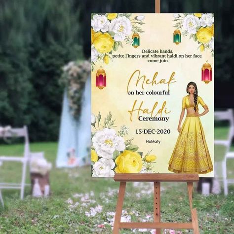 Beautiful Wedding Decor, Mayon Dresses, Anchor Wallpaper, Wedding Entrance Sign, Engagement Banner, Wedding Boards, Wedding Welcome Board, Sign Boards, Haldi Outfit