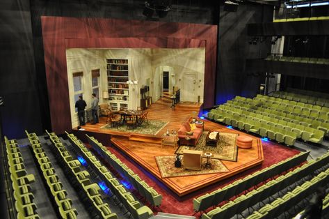 The Odd Couple — Timothy Mackabee Design Thrust Stage, Theatrical Scenery, The Odd Couple, Upper West Side Apartment, Technical Theatre, The Glass Menagerie, Teaching Theatre, Theatre Inspiration, Window Reveal