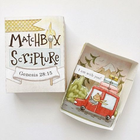 Lunchbox Cards, Memorize Scripture, Matchbox Crafts, Scripture Memory, Matchbox Art, Childrens Wall Art, Verses For Cards, Scripture Cards, Memory Verse