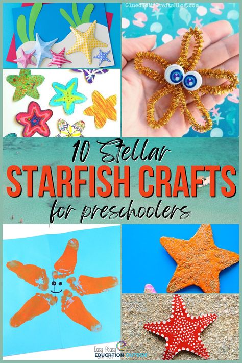 Also known as sea stars, the starfish is a marine animal that can be seen in shallow and deep waters. The starfish is not a fish but resembles the shape of a star. It has many arms and comes in different colors, sizes, and shapes. Here is a list of ten beautiful starfish crafts that go with the ocean theme. Star Fish Craft For Toddlers, Star Fish Craft Preschool, Starfish Bulletin Board Ideas, Starfish Craft For Toddlers, Starfish Craft For Kids, Starfish Crafts For Kids, Starfish Craft Ideas, Starfish Craft Preschool, Star Fish Craft