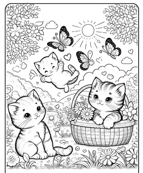 Sun Coloring Pages, Easter Egg Coloring Pages, Free Christmas Coloring Pages, Spring Coloring Pages, Kids Math, Childrens Drawings, Kids Math Worksheets, Cat Coloring Page, Spring Bunny