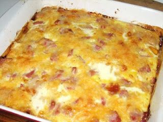 Breakfast Casserole Eggs, Casserole With Hashbrowns, Breakfast Casserole With Hashbrowns, Ham And Egg Casserole, Potatoes With Ham, Overnight Breakfast Casserole, Hashbrown Breakfast Casserole, 8x8 Pan, Cheese Breakfast