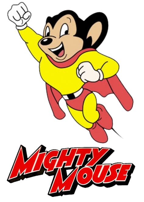 1942, Mighty Mouse is an American animated anthropomorphic superhero mouse character created by the Terrytoons studio for 20th Century Fox * 26373WGS Mighty Mouse Cartoon, Mighty Mouse Drawings, 80 Cartoon Characters, Mighty Mouse Tattoo, 60s Cartoons, 80s Cartoon Characters, Old Cartoon Characters, Mouse Character, Mighty Mouse