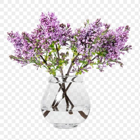 Object Collage, Element Design, Flower Vase, Flower Pot, Purple Flowers, Flower Vases, Flower Pots, Glass Vase, Lilac