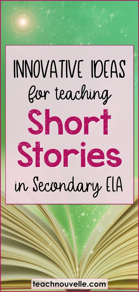 Here are some of my favorite resources and ideas for teaching short stories in middle school and high school. Teaching short stories can be a great way to build student confidence and endurance with a number of skills. These texts span all genres and are hugely versatile – teach them as a unit or woven in with other texts throughout the year. (blog post) High School Teaching, Teaching Short Stories, English Short Stories, Middle School Language Arts, English Language Arts High School, 8th Grade Ela, Secondary Ela, Middle School Reading, Language Arts Classroom