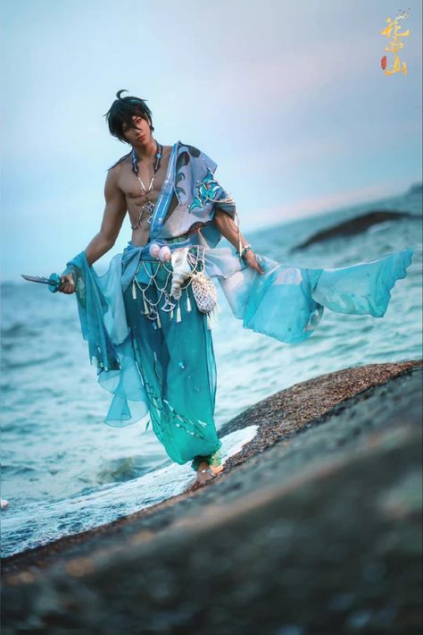 Mystical Outfits Male, Ocean Outfits, Perfect Physique, Male Kimono, Clothing Design Sketches, Fantasy Dress, Fashion Inspiration Design, Fantasy Clothing, Fantasy Fashion