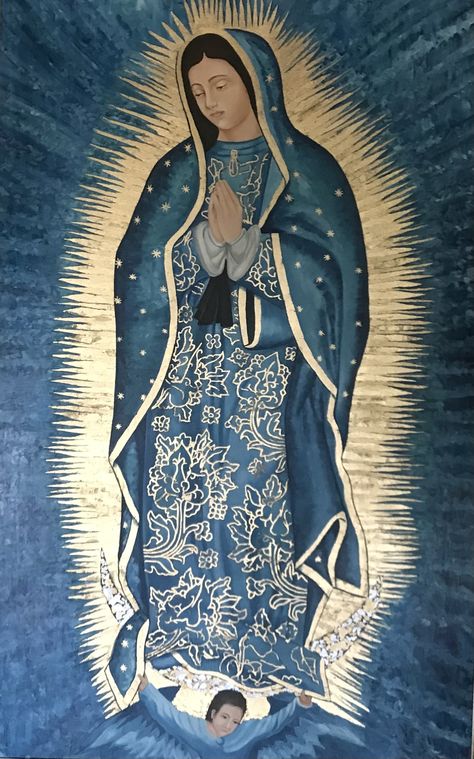 Virgen Mary Wallpaper, Blue Virgin Mary, Virgencita Wallpaper, Cross Art Painting, Virgin Mary Picture, Catholic Wallpaper, Mexican Culture Art, Catholic Pictures, Virgin Of Guadalupe