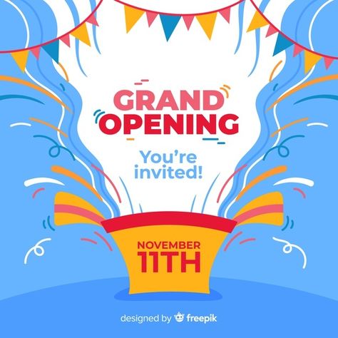 New Opening Poster Design, Grand Opening Design, Grand Opening Background, Opening Background, Blue Design Graphic, Text Art Typography, Beauty Salon Business Cards, Certificate Design Template, Banner Design Inspiration