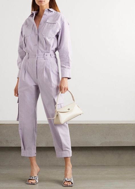 Utility Jumpsuit Outfit, Lilac Jumpsuit, Winter Jumpsuits, Silk Maison, Winter Jumpsuit, Cotton Jumpsuit, Jumpsuit Outfit, Mulberry Silk, Tulum