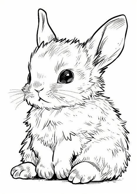 Bunny Coloring, Rabbit Colors, Baby Animal Drawings, Bunny Coloring Pages, Bunny Drawing, Cute Kawaii Animals, Truck Coloring Pages, Dog Coloring Page