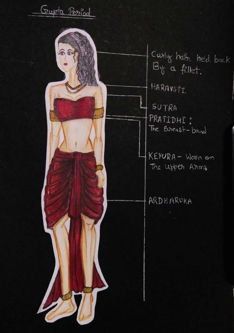 Vedic Period Costumes, Gupta Period Costumes, Vedic Period, Easy Sketches For Beginners, Female Costume, Easy Sketches, Woman Sketch, Trendy Blouse, Trendy Blouses