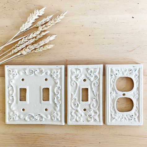 Metal Flower Wall Art, Outlet Plates, Almond Cream, Finger Tips, Outlet Cover, Light Switch Cover, Switch Plate Covers, Light Switch Plates, Switch Plate