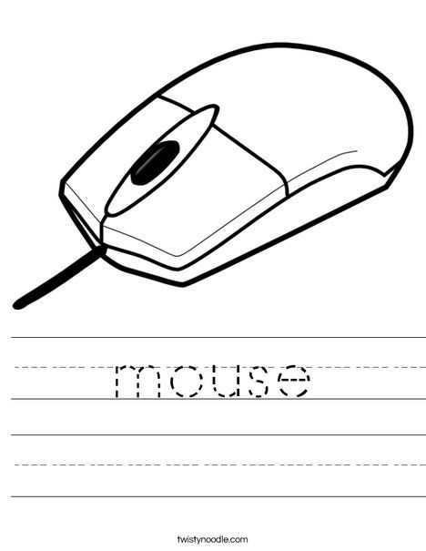 mouse Worksheet - Twisty Noodle Computer Activities For Kids, Elementary Computer Lab, Computer Science Lessons, Computer Lab Lessons, Computer Lab Classroom, Worksheet For Kindergarten, Colors For Toddlers, Computer Teacher, Computer Lessons