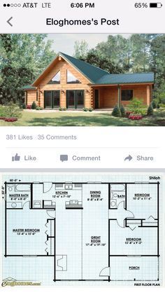 planos Log Home Plans, Nice House, Cabin Floor Plans, Cabin House Plans, Cottage Plan, Tiny House Cabin, House Plans Farmhouse, House Blueprints, Cabin Plans