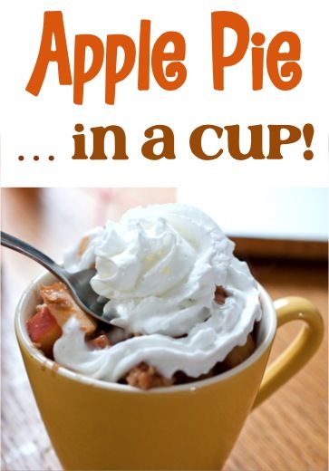 Apple Mug Pie, Apple Pie In A Cup, Pie In A Mug, Pie In A Cup, Apple Pie Recipe Easy, Easy Apple Pie, Frugal Girls, Apple Cobbler, Strawberry Cake Recipes