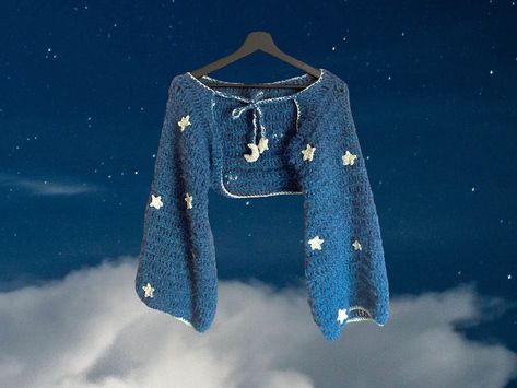 design made and pattern sold by ttcgcraft on etsy Top A Crochet, Crochet Dreams, Clothes Making, Crochet Shrug, Crochet Clothing, Diy Crochet Projects, Coraline, Blue Star, Cute Crochet