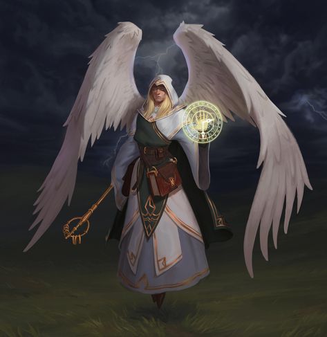 Divine Soul Sorcerer Aasimar, Aasimar Wizard, Dnd Angel, Aasimar Sorcerer, Divine Soul Sorcerer, Dnd Cleric, Place To Draw, Fantasy Wizard, Dnd Art