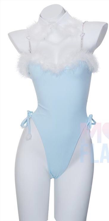 Blue And White Rave Outfit, Light Blue Rave Outfit, Blue Rave Outfit, White Rave Outfits, Nye Ideas, Angel Outfit, Bunny Suit, Bunny Outfit, Anniversary Ideas