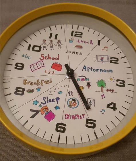 Kids Clock Schedule, Montessori Clock, Clock Schedule, Printable Matching Game, Toddler Clock, Daily Routine Chart For Kids, Kids Routine Chart, Toddler Routine, Montessori Parenting