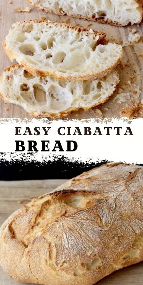 Easy Ciabatta Bread, Ciabatta Bread Recipe, Rustic Italian Bread, Italian Bread Recipes, Organic Bread, Artisan Bread Recipes, Ciabatta Bread, Italian Bread, Bread Machine Recipes