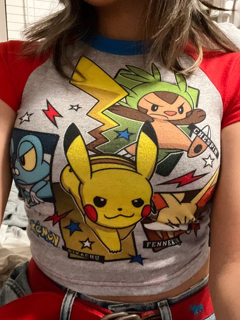 Cute lil baby tee moment 💗👹#cute #shirts #babytee #aesthetic #bangali #y2k #pokemon Pokemon Clothes Inspired Outfits, Pokemon Shirt Aesthetic, Pokemon Inspired Outfits, Y2k Pokemon, Pokemon Shirts, Pokemon Clothes, Outfits 2000s, Lil Baby, Cute Pokemon