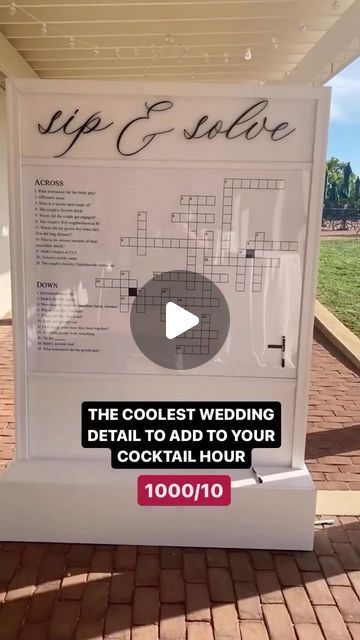 237K views · 4.6K likes | You're Just Right Wedding Company on Instagram: "Repost @corrinjasinski   ✨A PERSONALIZED AND INTERACTIVE COCKTAIL HOUR DETAIL✨  That will have your guests learning more about the two of you and starting conversations with other guests!" Cocktail Hour Display, Elegant Wedding Cocktail Hour, Fun Wedding Cocktail Hour Ideas, Ideas For Cocktail Hour At Wedding, Wedding Cocktail Hour Activities, Wedding Cocktail Hour Games, Cocktail Hour Decor Wedding, Indoor Cocktail Hour, Cocktail Hour Activities